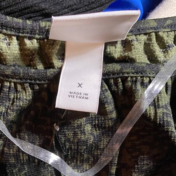 AVA & VIV LONG SLEEVE Abstract Print Fall Olive Green X NWT 14 - Picture 4 of 5